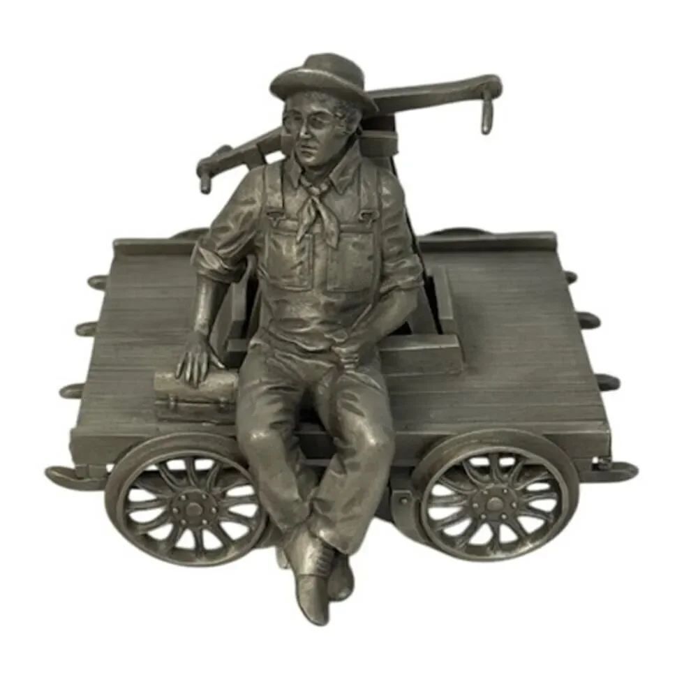 Ron Hinote "The Railroad Worker" Signed Fine Pewter Franklin Mint 1978